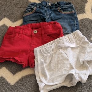 Set of 3 oshkosh shorts 3t